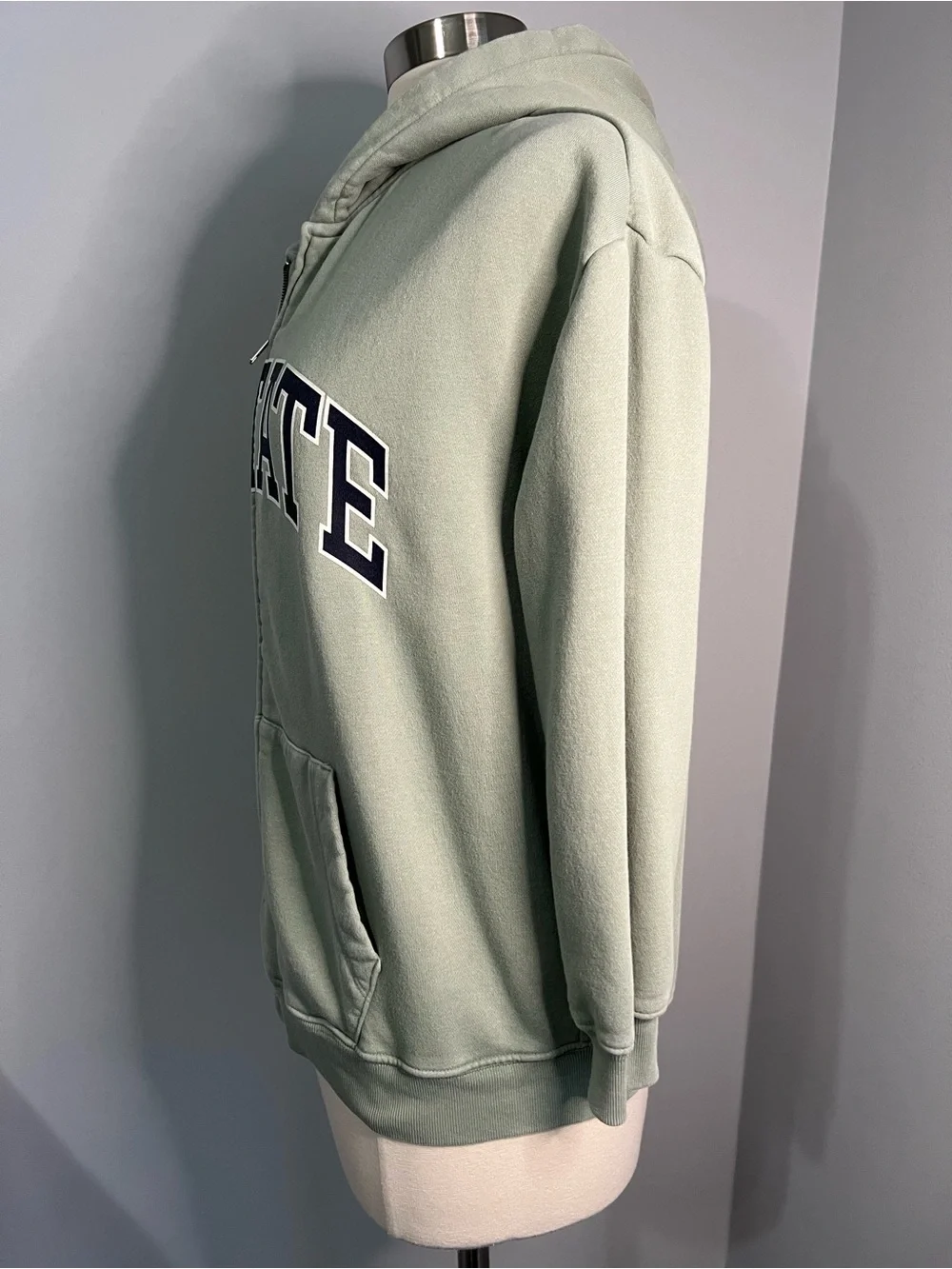 Gap Teen Size 10 Green Long Sleeve Zip-Up Hoodie Sweatshirt w/ Upstate Graphics